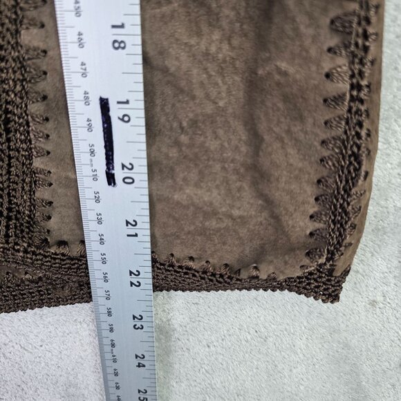 Womens Carducci Brown Suede & Rayon Patchwork Cardigan Jacket 1 Button Size M - Picture 6 of 8